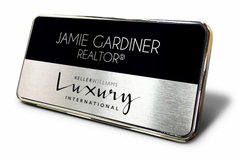 KWMB | Framed Name Tag - Black/Silver 1.5x3