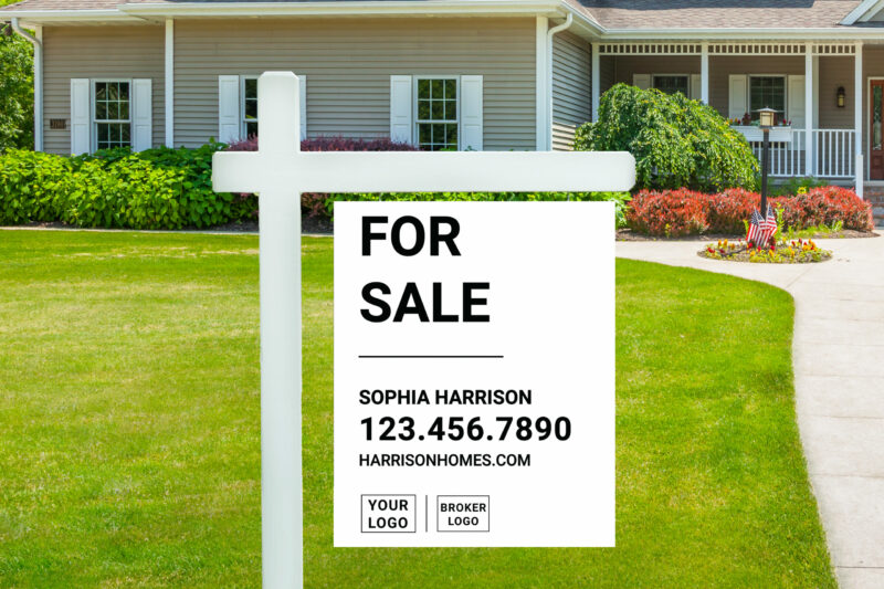 24x30 All White Yard Sign